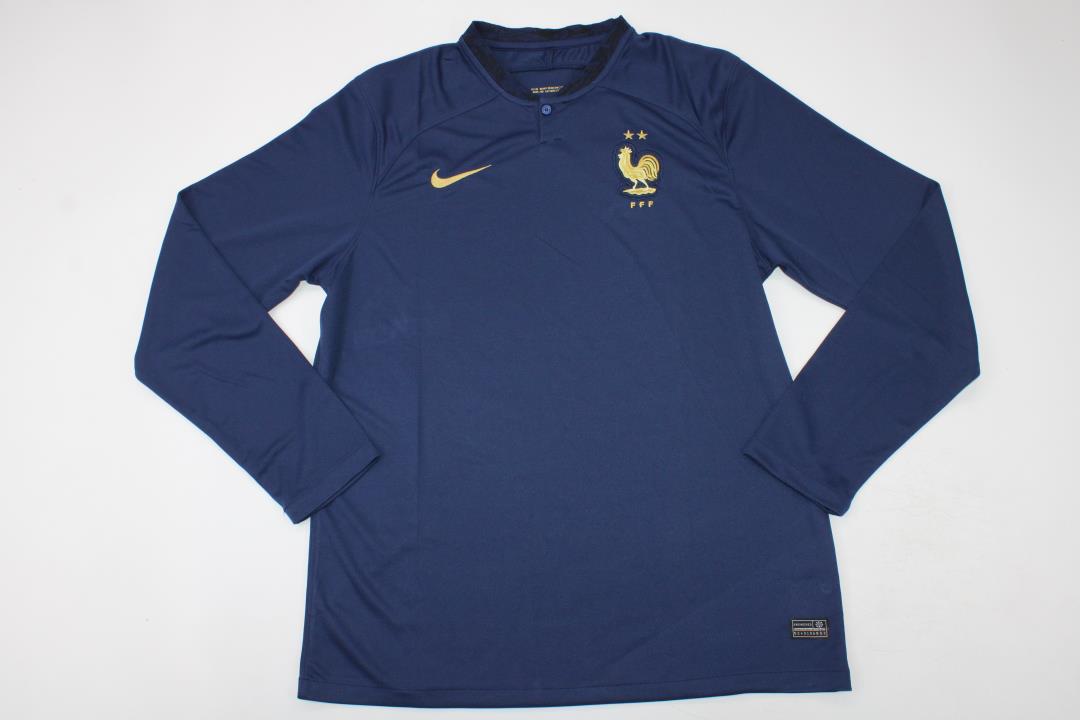 AAA Quality France 2022 World Cup Home Long Soccer Jersey